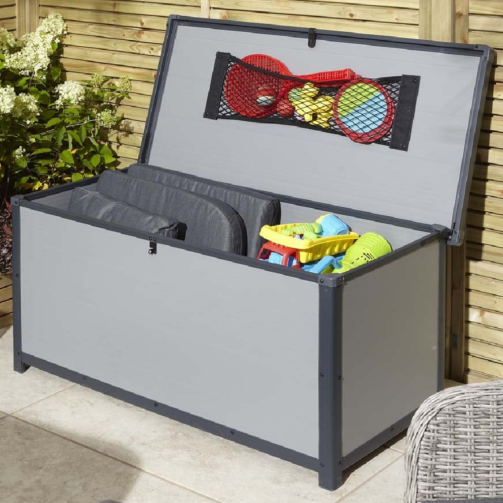 Alloya Plastic Garden Storage Box In Light Grey