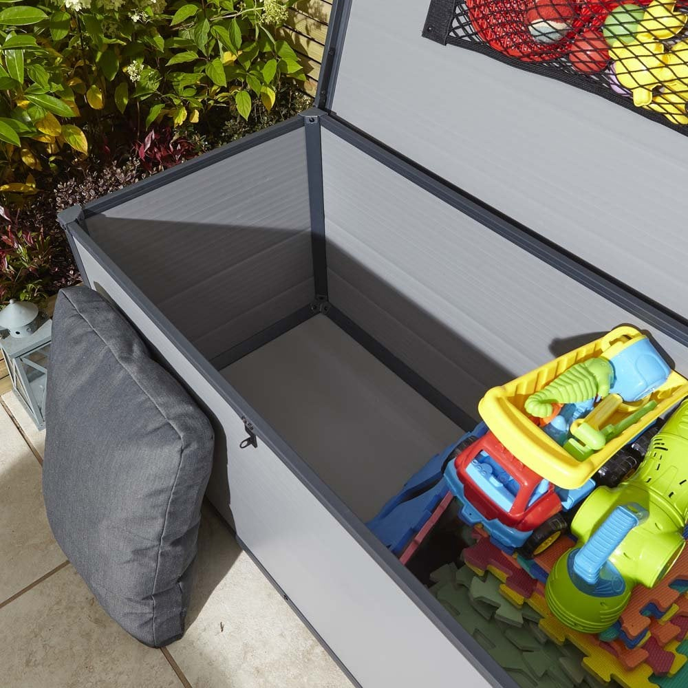 Alloya Plastic Garden Storage Box In Light Grey