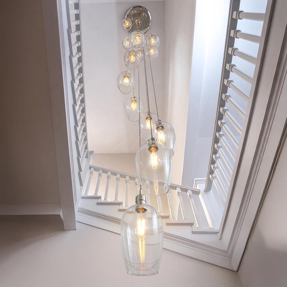 Allston 13 Clear Glass Pendant Ceiling Light In Nickel