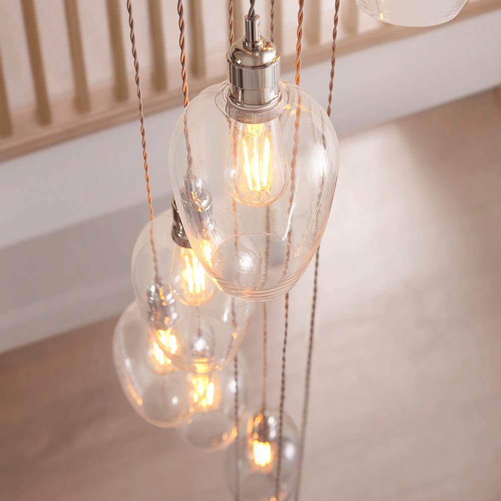 Allston 13 Clear Glass Pendant Ceiling Light In Nickel