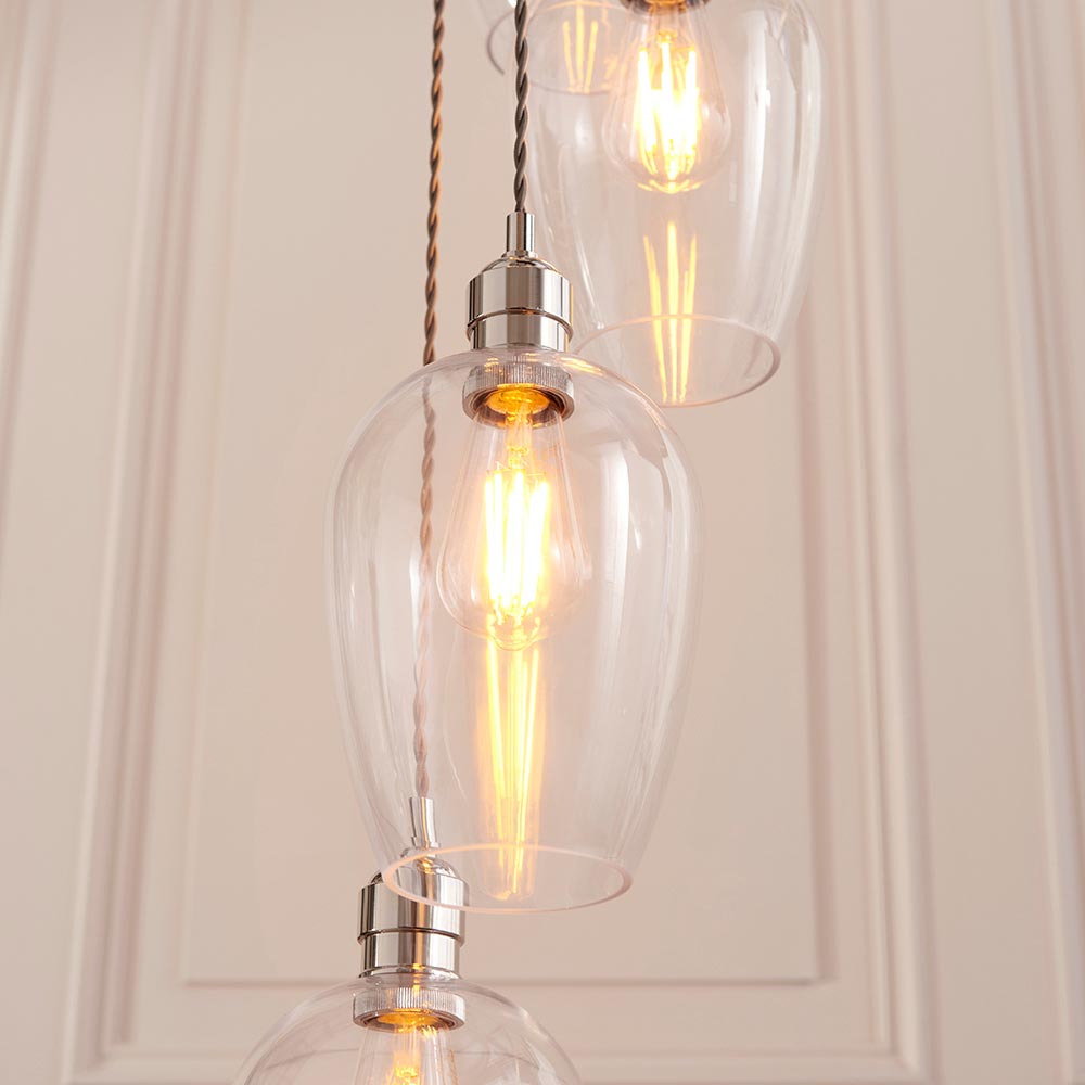 Allston 13 Clear Glass Pendant Ceiling Light In Nickel
