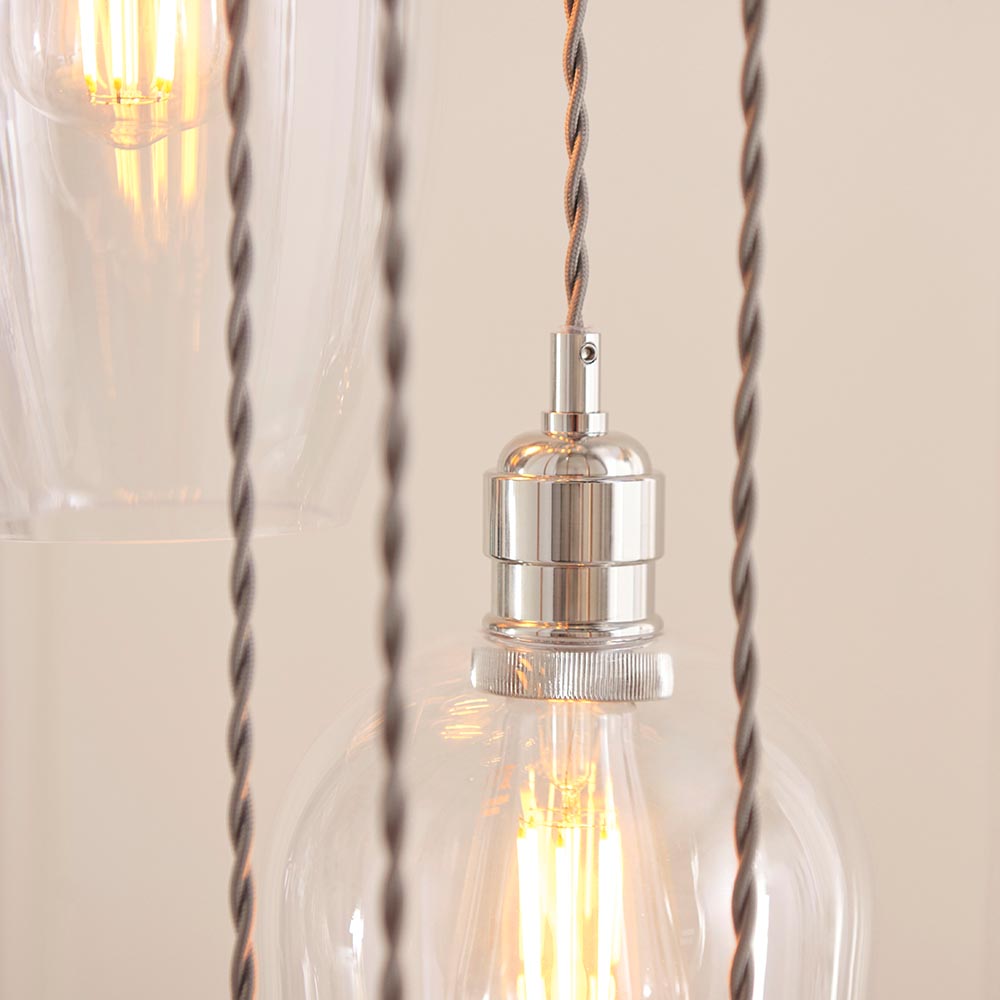 Allston 13 Clear Glass Pendant Ceiling Light In Nickel