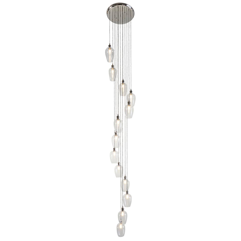 Allston 13 Clear Glass Pendant Ceiling Light In Nickel