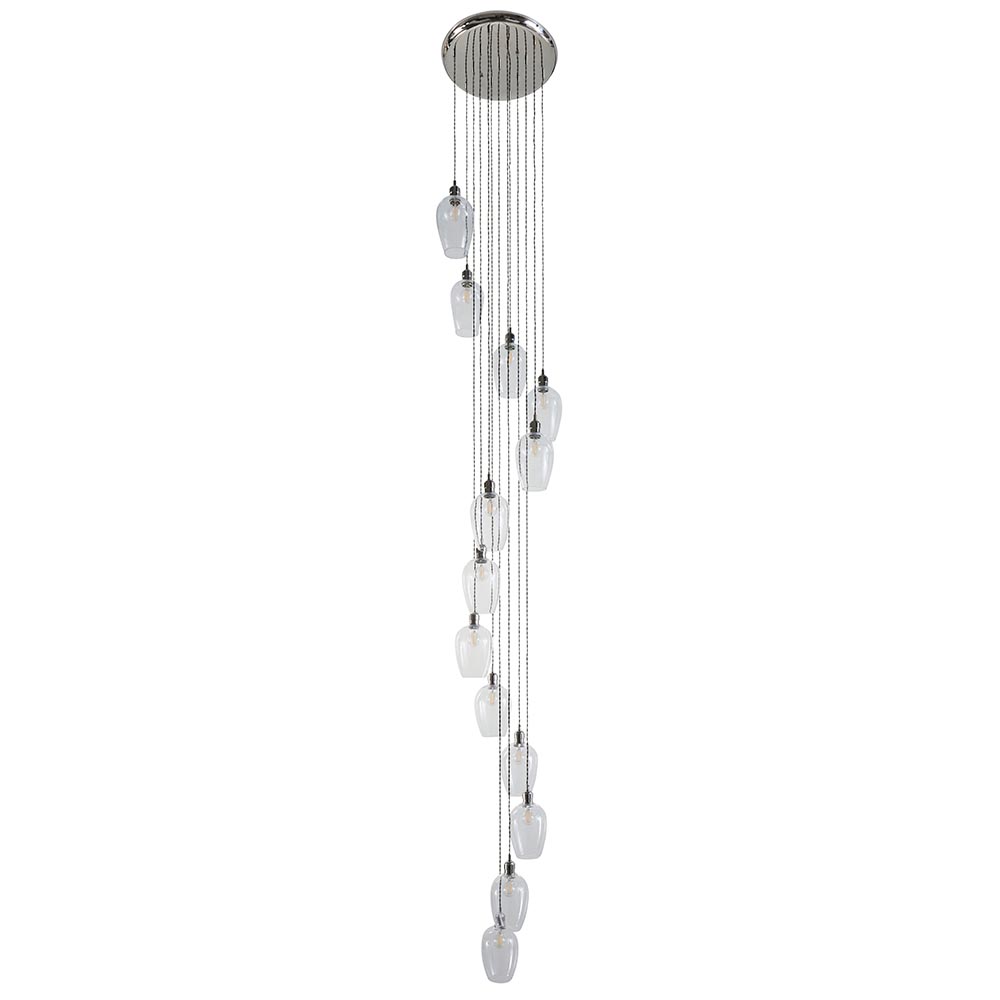 Allston 13 Clear Glass Pendant Ceiling Light In Nickel