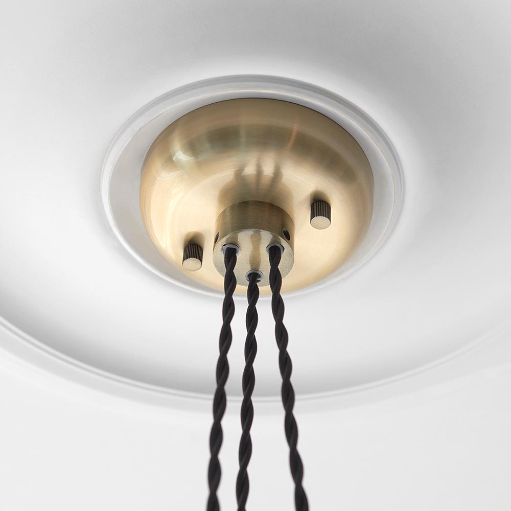 Allston 3 Clear Glass Pendant Ceiling Light In Antique Brass