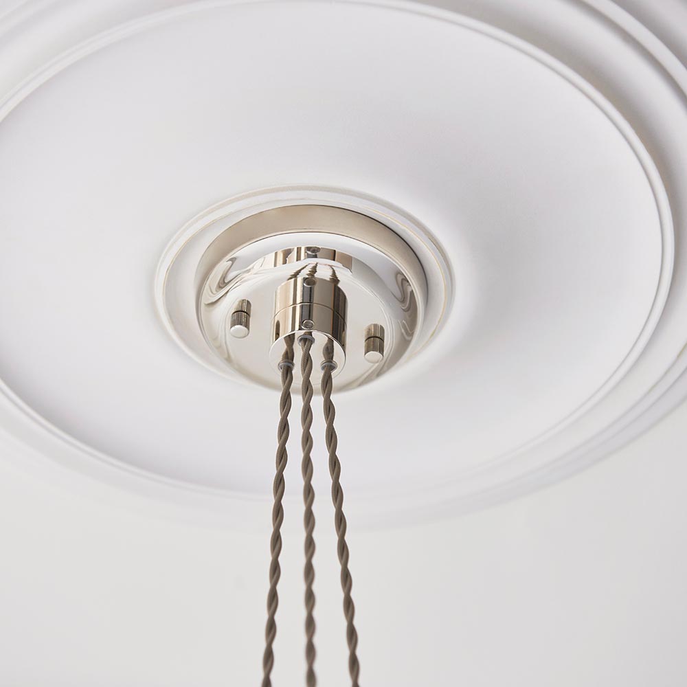 Allston 3 Clear Glass Pendant Ceiling Light In Nickel