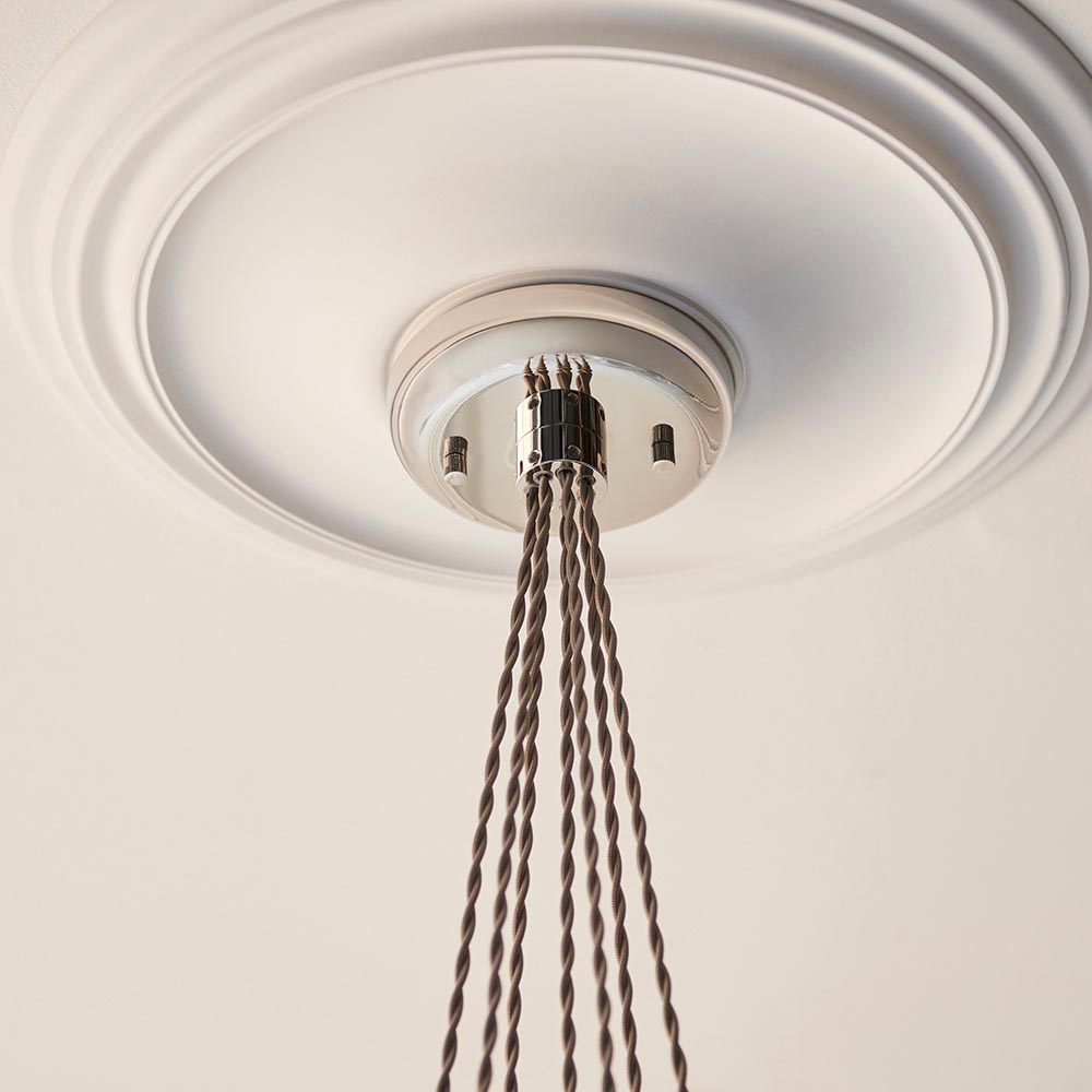 Allston 7 Clear Glass Cluster Pendant Ceiling Light In Nickel