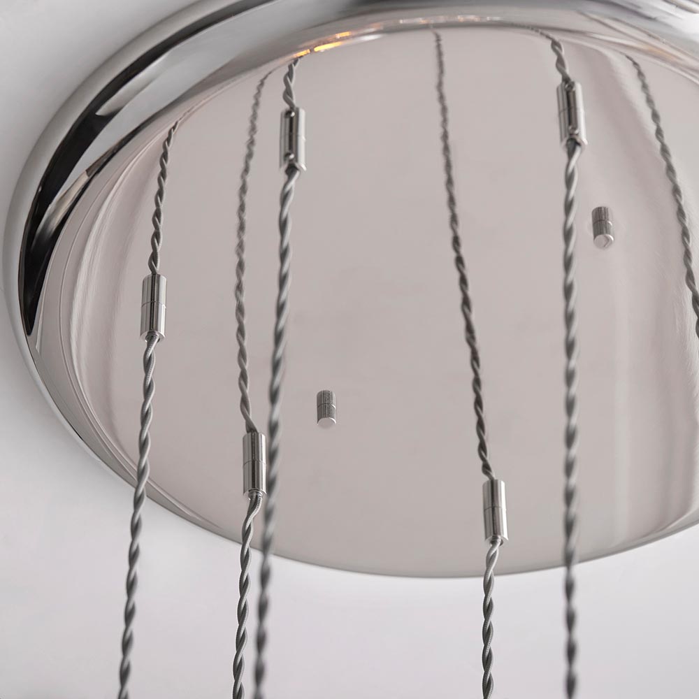 Allston 7 Clear Glass Pendant Ceiling Light In Nickel