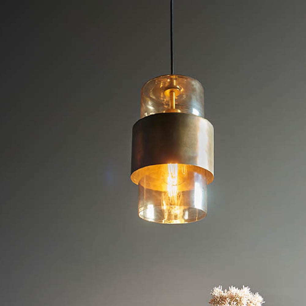 Read more about Allston champagne glass shade pendant ceiling light in brass
