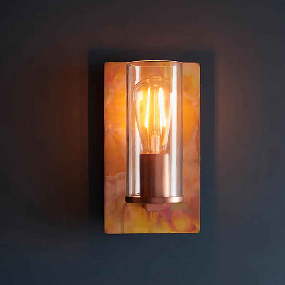 Allston Clear Glass Wall Light In Copper