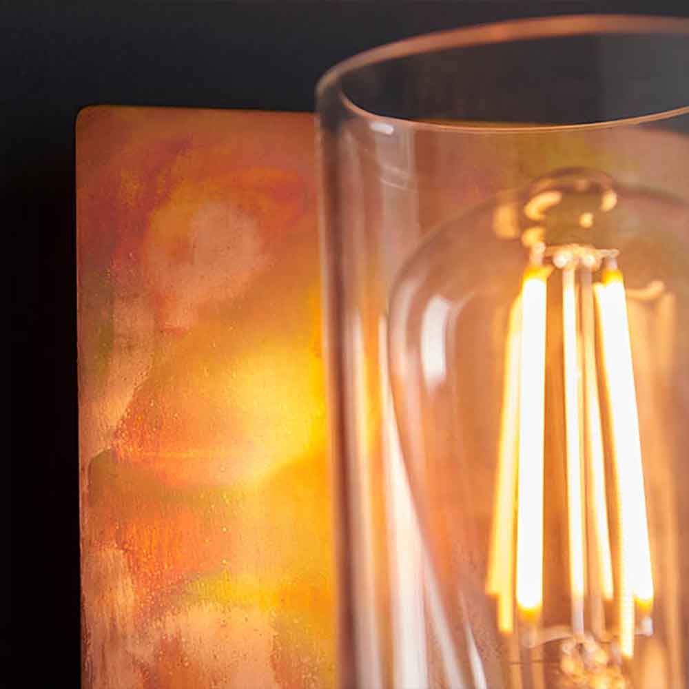 Allston Clear Glass Wall Light In Copper