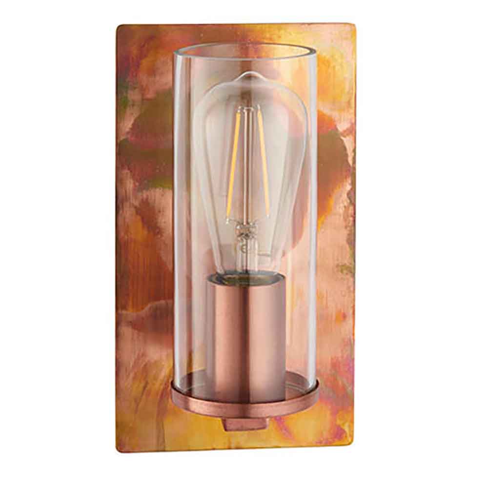 Allston Clear Glass Wall Light In Copper