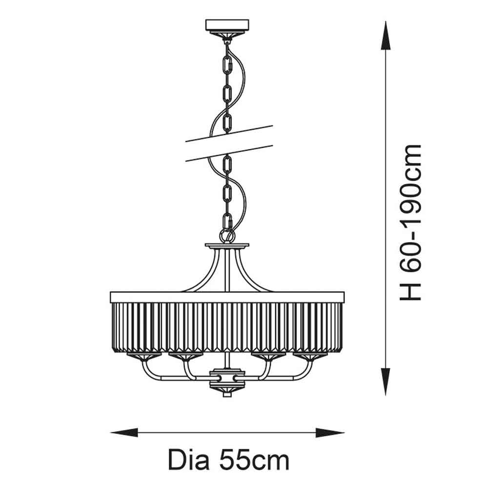 Allston Faceted Glass Pendant Ceiling Light In Nickel