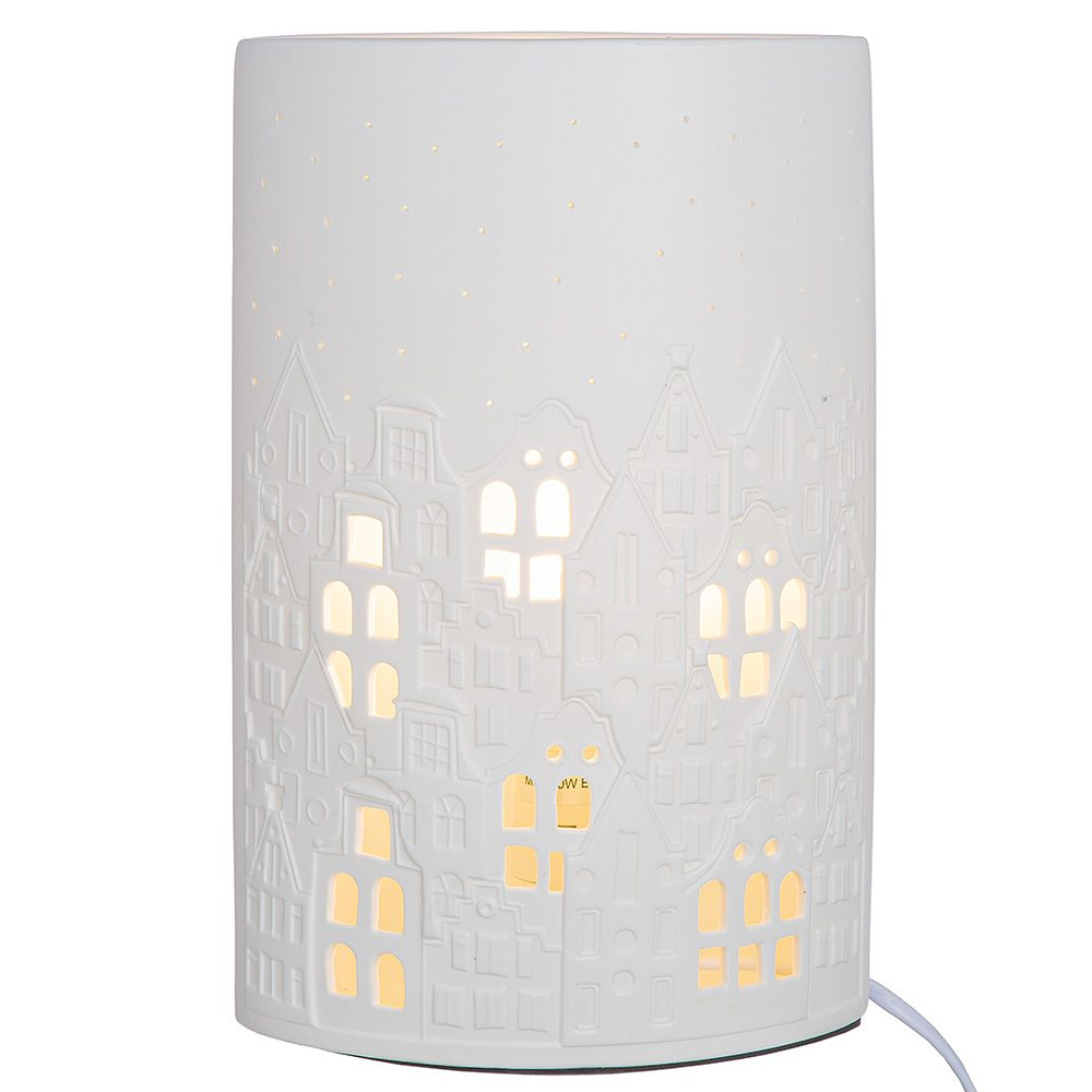 Allston Large Porcelain City Light Design Table Lamp In White