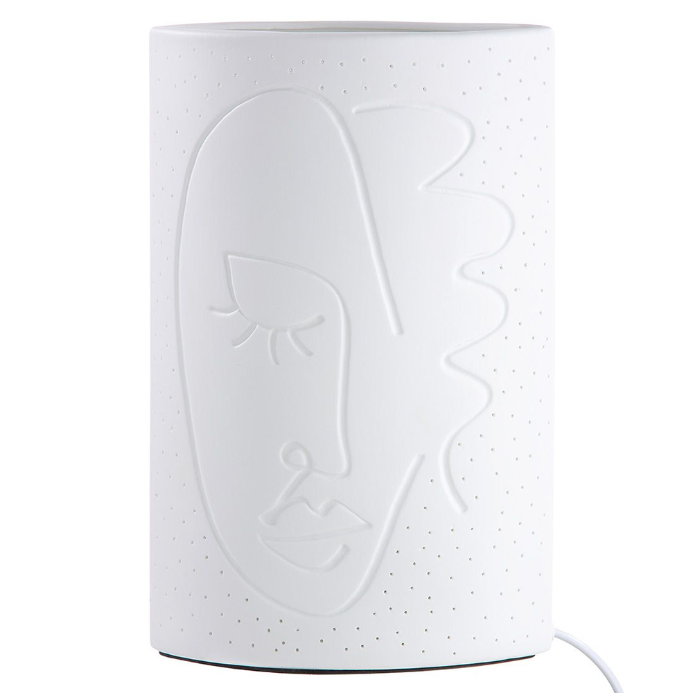 Allegan Large Porcelain Face Design Table Lamp In White