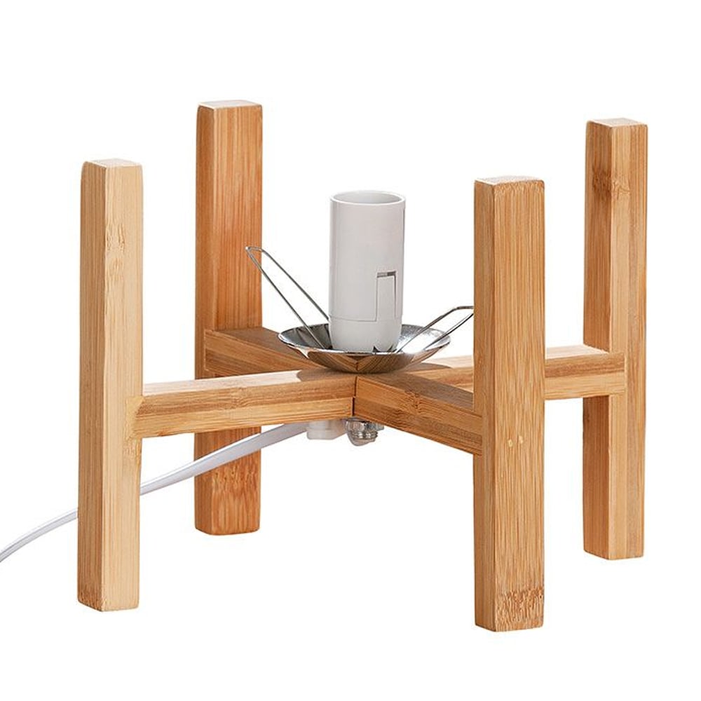 Allston Porcelain Wooden Table Lamp In Grey And Natural