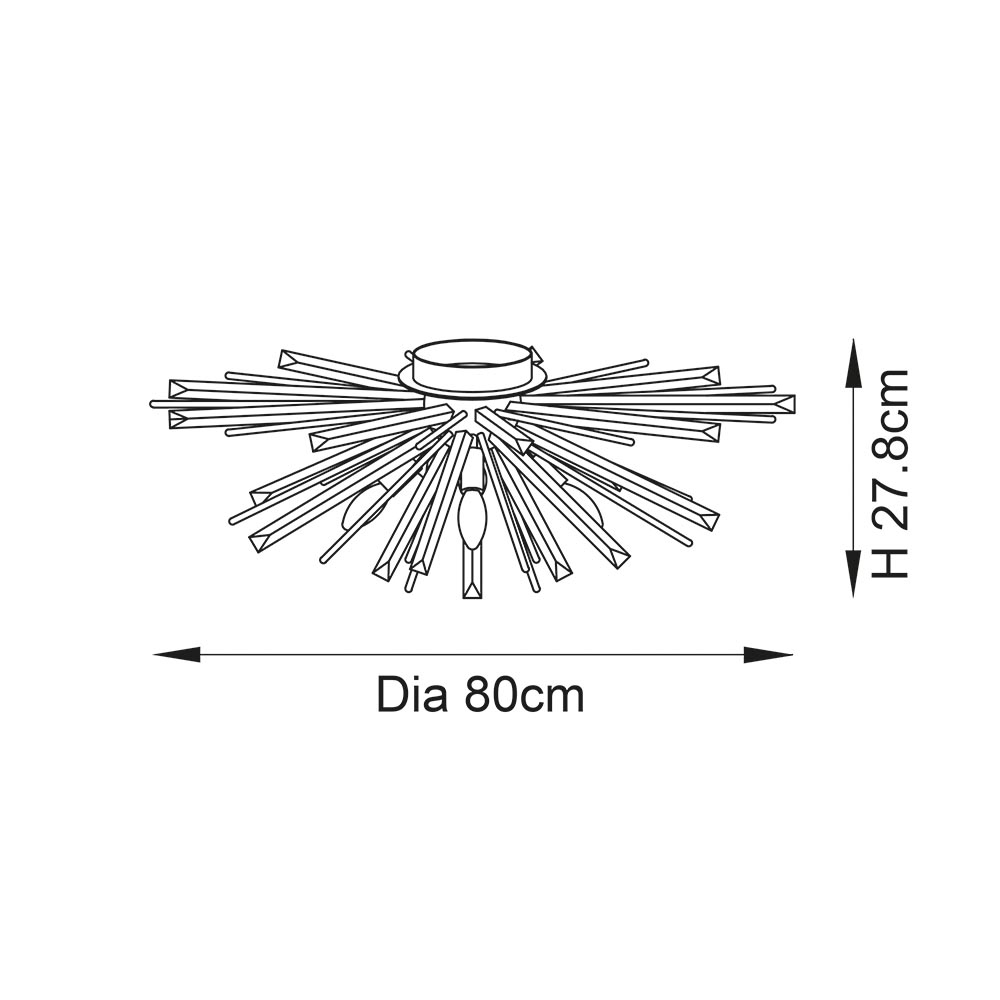 Allston Prism Glass Flush Ceiling Light In Antique Brass