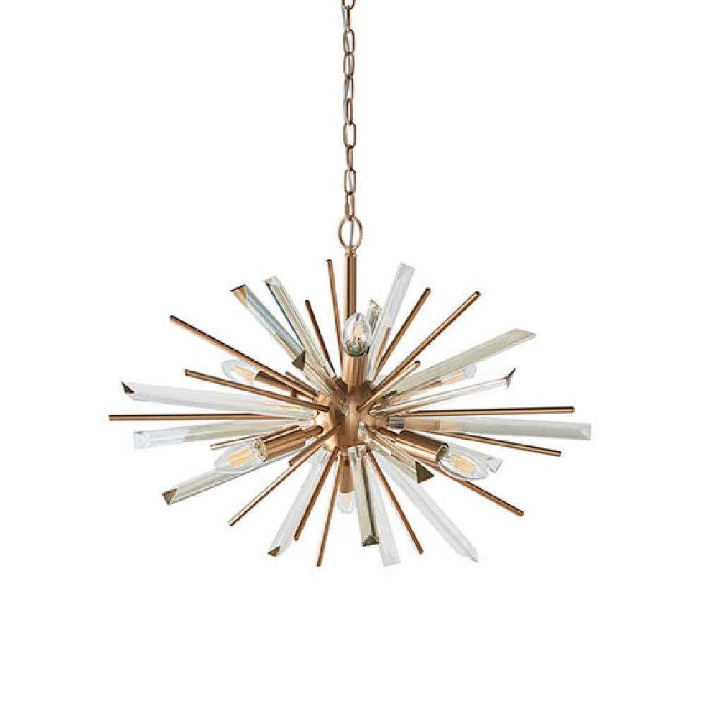 Allston Prism Glass Pendant Ceiling Light In Antique Brass