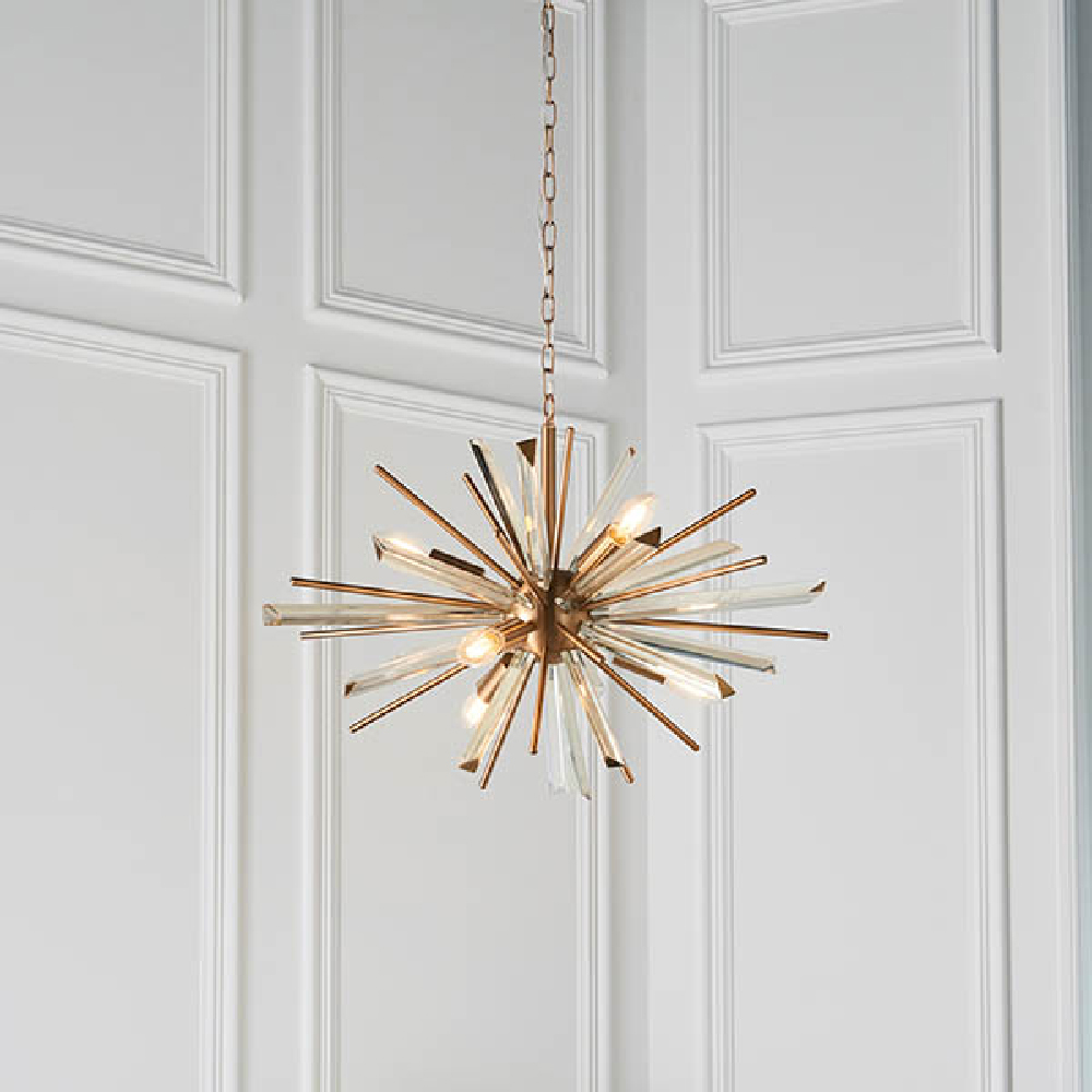 Read more about Allston prism glass pendant ceiling light in antique brass