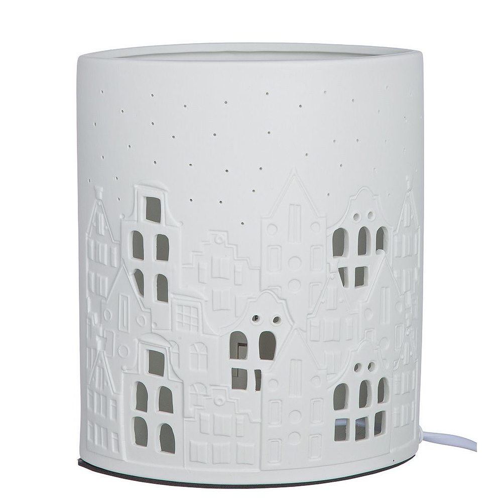 Allston Small Porcelain City Light Design Table Lamp In White
