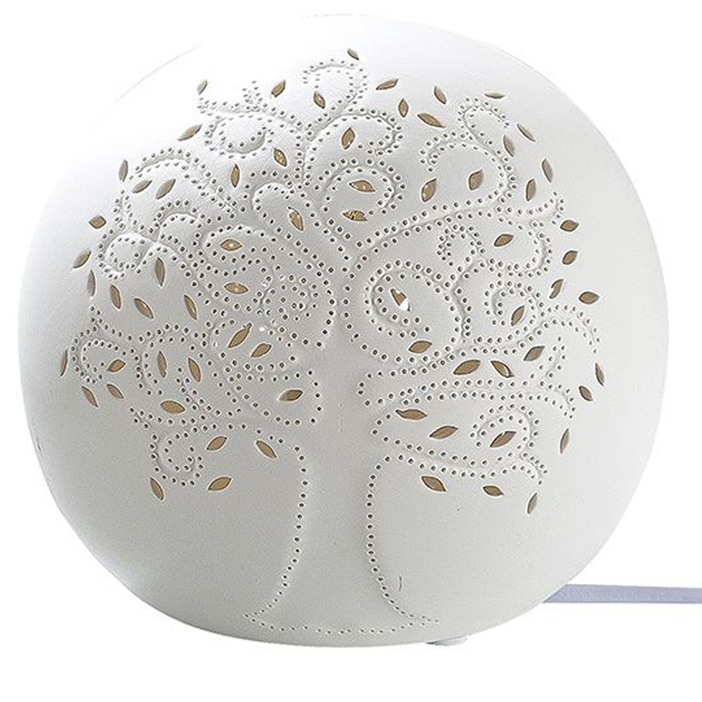 Allston Small Porcelain Tree Of Life Table Lamps In White