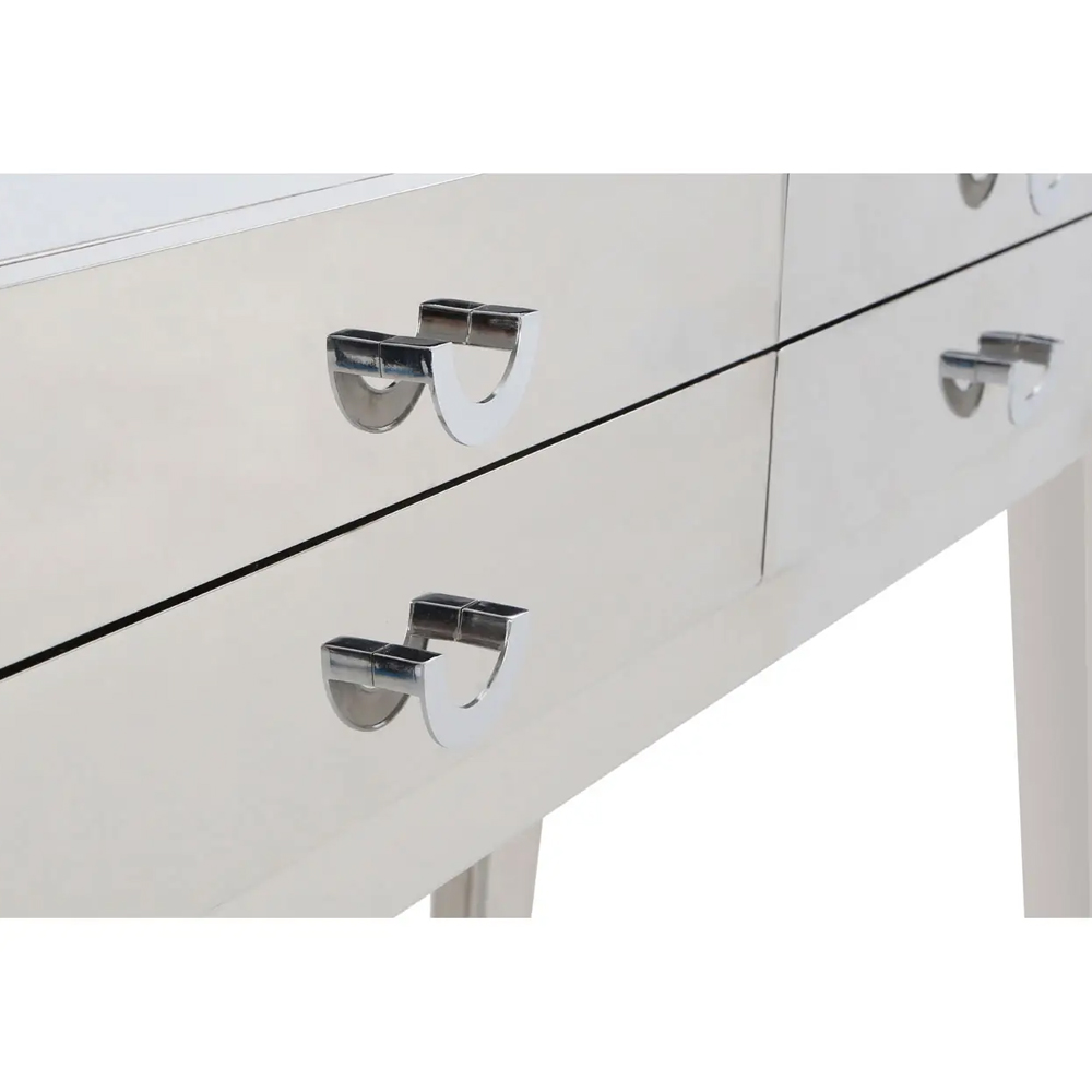 Allston Wooden Console Table With 4 Drawers In Silver