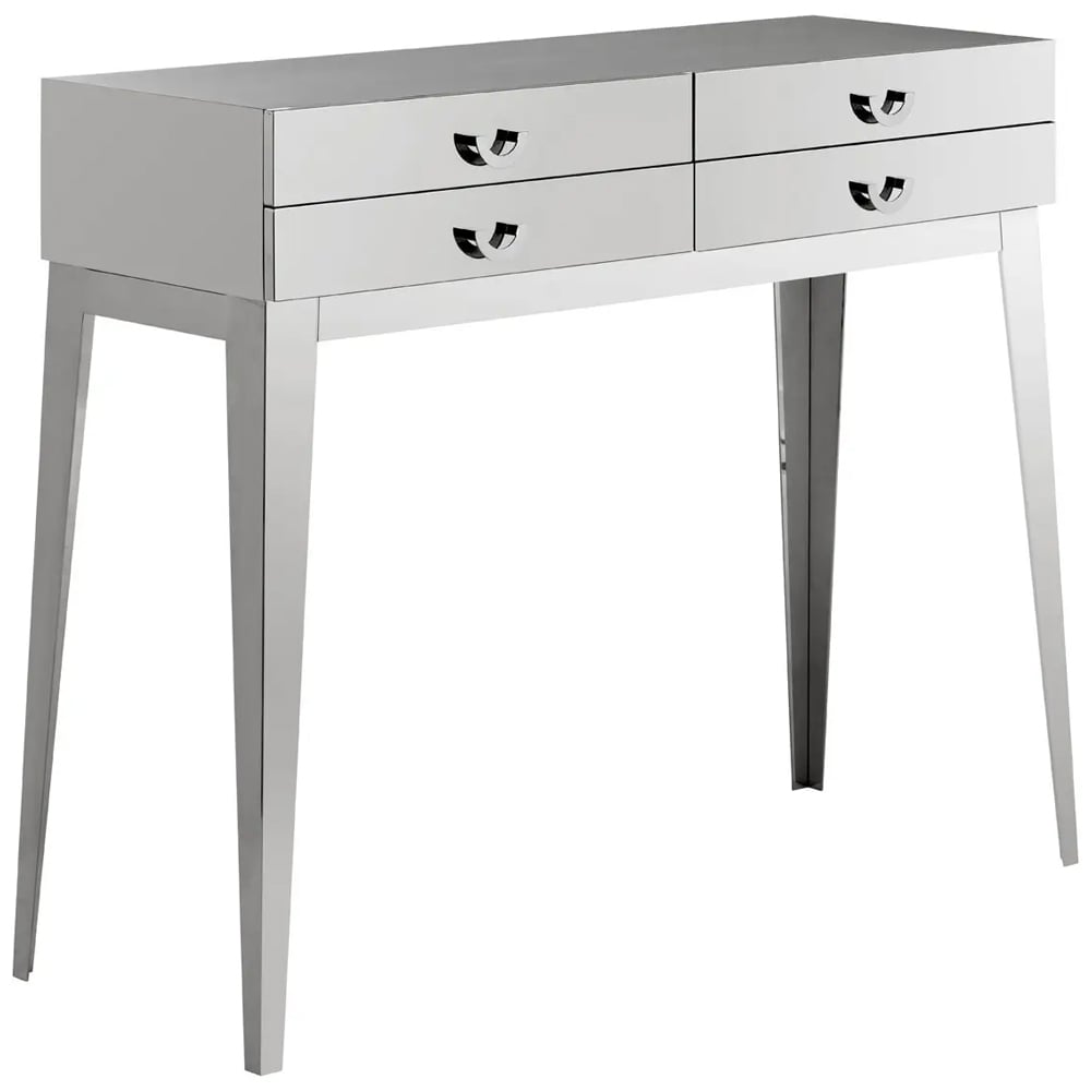 Allston Wooden Console Table With 4 Drawers In Silver