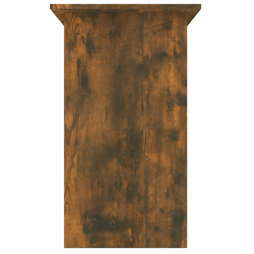 Allston Wooden Laptop Desk With 2 Shelves In Smoked Oak