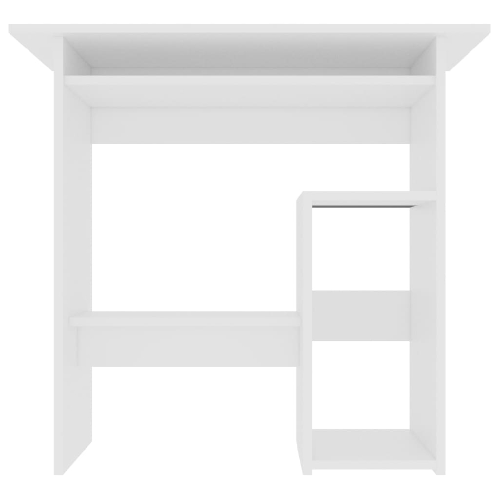 Allston Wooden Laptop Desk With 2 Shelves In White