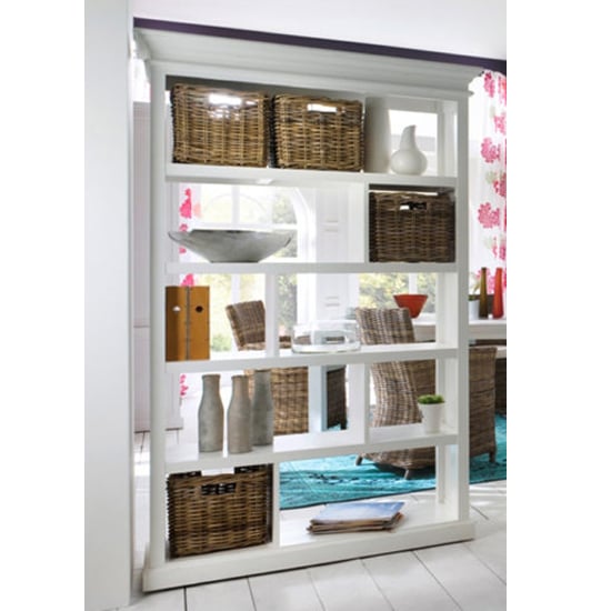 Read more about Allthorp basket set room divider shelving unit in classic white