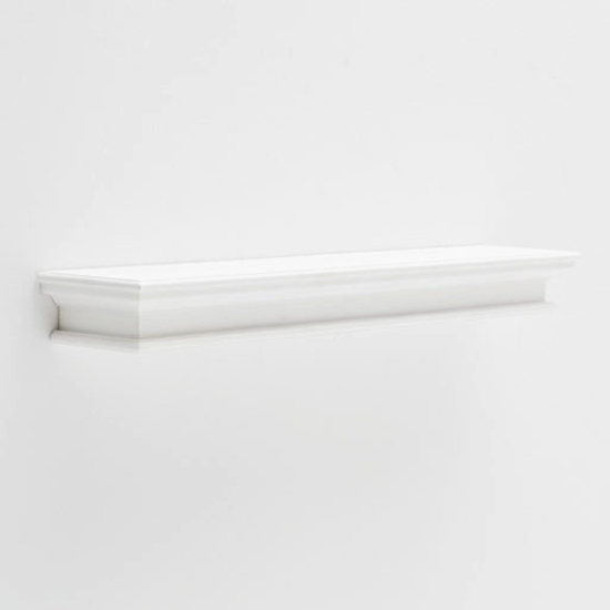 Photo of Allthorp extra long floating wall shelf in classic white