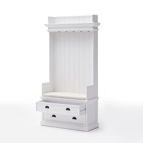 Allthorp Hallway Coat Rack And Bench Unit In Classic White_4