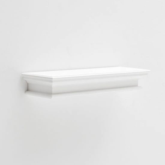 Photo of Allthorp long floating wall shelf in classic white