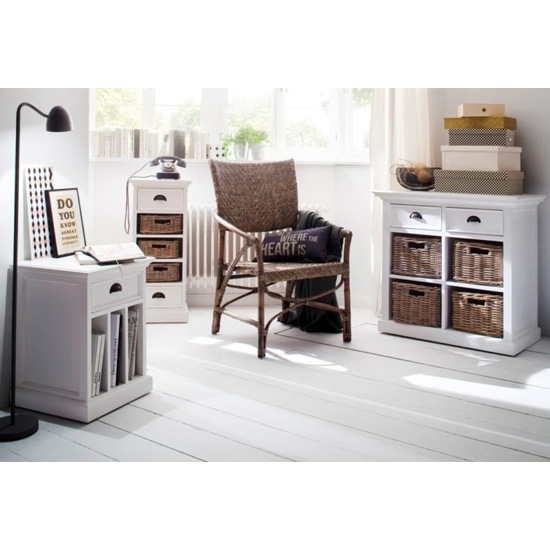 Allthorp Narrow Storage Unit And Basket Set In Classic White_5