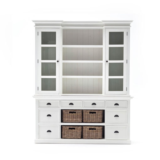 Allthorp Storage Bookcase With Basket Set In Classic White Furniture
