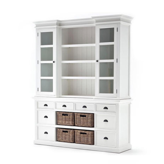 Allthorp Storage Bookcase With Basket Set In Classic White Furniture