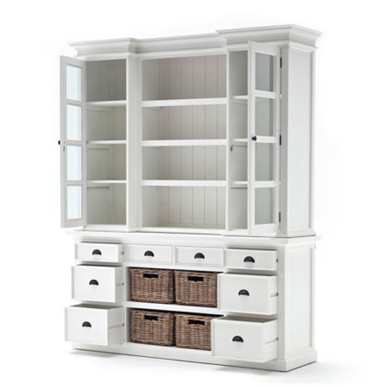 Allthorp Storage Bookcase With Basket Set In Classic White Furniture