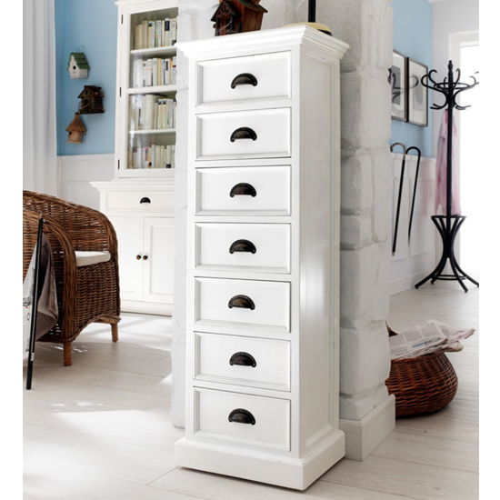 Read more about Allthorp tall chest of drawers in classic white with 7 drawers