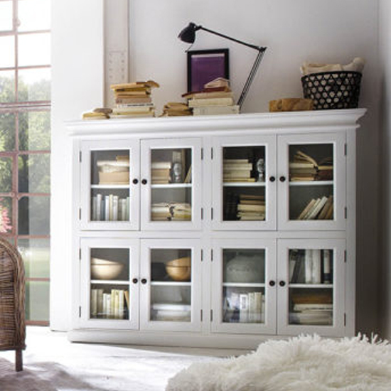 Read more about Allthorp wooden 8 doors display cabinet in classic white