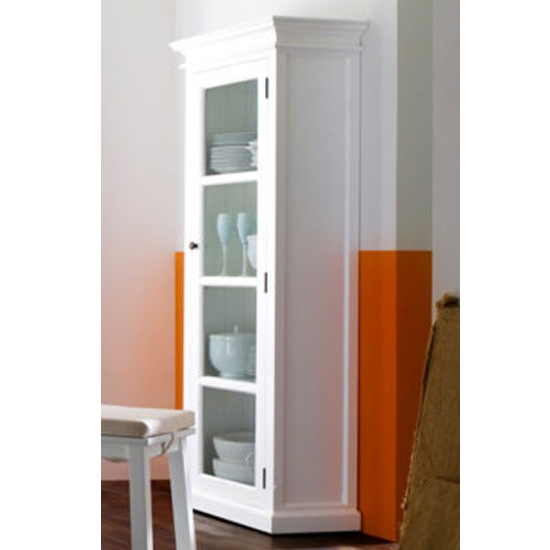 Photo of Allthorp wooden single door display cabinet in classic white