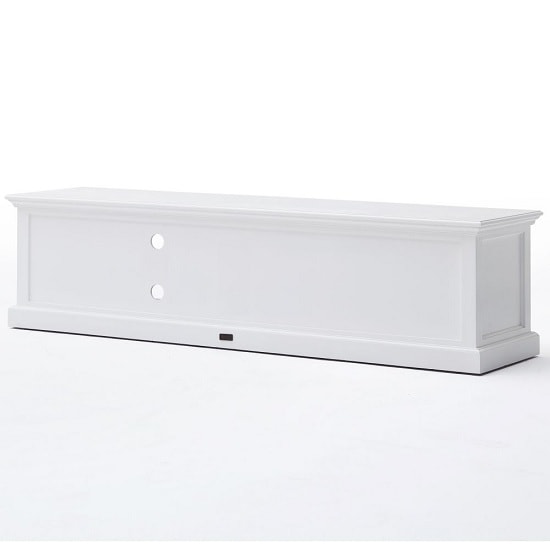 Allthorp Solid Wood TV Stand Large In White With 2 Drawers_3