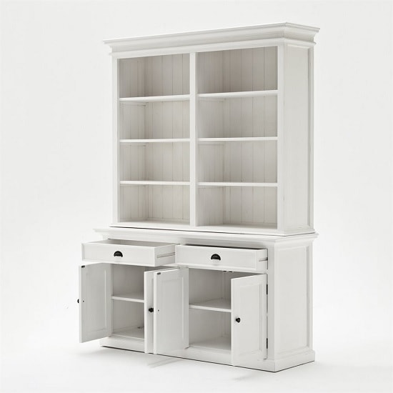 Allthorp Solid Wood Display Cabinet In White With 4 Doors_2