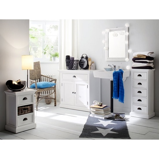 Allthorp Solid Wood Chest Of Drawers In White With 5 Drawers_4