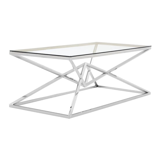 Alluras Clear Glass Coffee Table With Steel Silver Frame_1