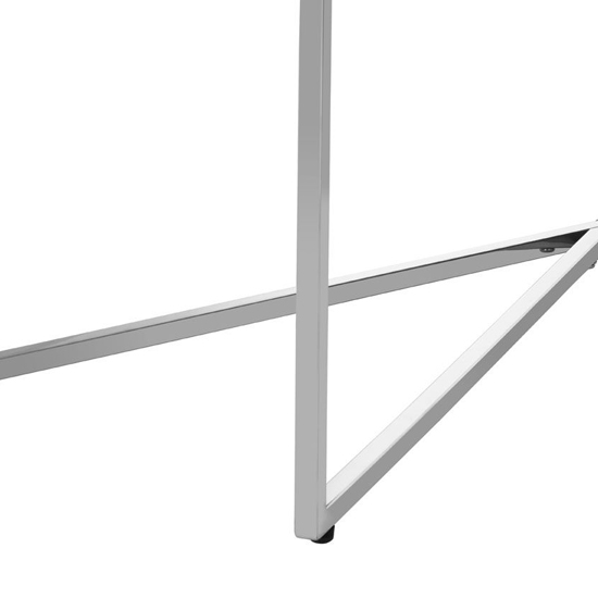 Alluras Clear Glass Console Table With Silver Metal Frame_6