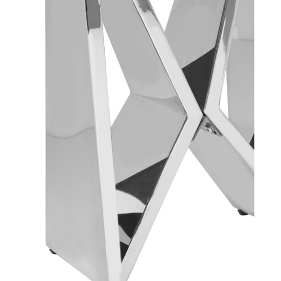 Alluras Clear Glass End Table With Silver Wing Metal Frame