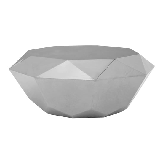 Product photograph of Alluras Diamond Metal Coffee Table In Silver from Furniture in Fashion