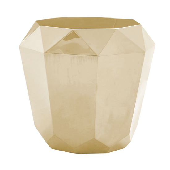 Product photograph of Alluras Diamond Metal End Table In Champagne from Furniture in Fashion