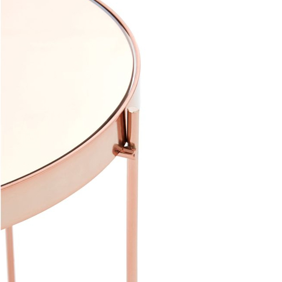 Alluras Small Pink Glass Side Table With Rose Gold Frame_3