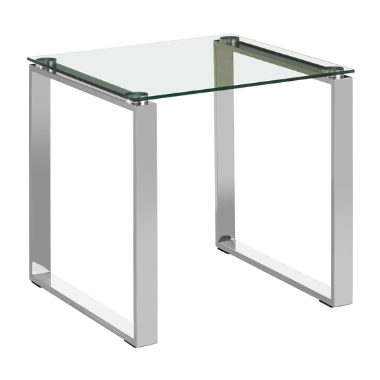 Alluras Square Glass End Table With Silver Base Furniture in Fashion